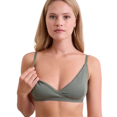 Lot de 2 soutiens-gorge ligne croisée grossesse et allaitement coton bio VERTBAUDET