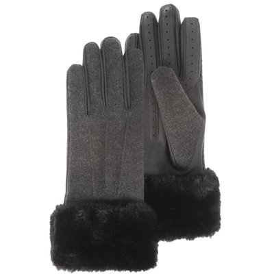 Gants tactiles bord imitation fourrure - doublés polaire ISOTONER