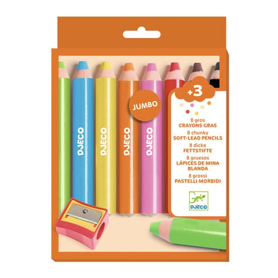 8 gros CRAYONS GRAS - DJECO