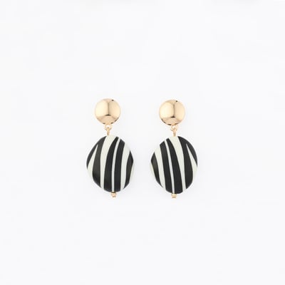 Boucles d'oreilles galets zébrés BALABOOSTE