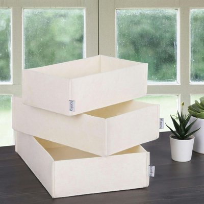 Panier de rangement blanc en feutrine – lot de 3 tailles PIER IMPORT