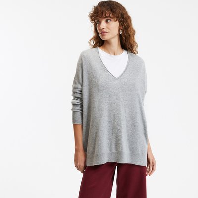 Pull cachemire col V fine maille volume ample LA REDOUTE COLLECTIONS