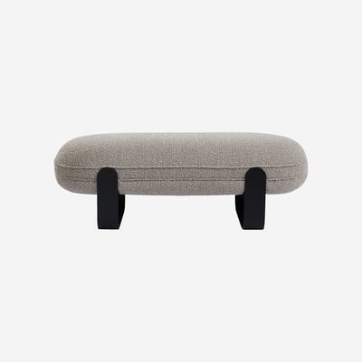 Banc en tissu et pieds en métal noir NORALA HABITAT