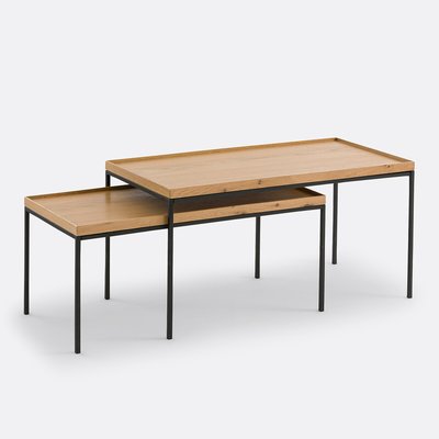 Set of 2 Joga Metal & Oak Rectangular Nesting Coffee Tables LA REDOUTE INTERIEURS