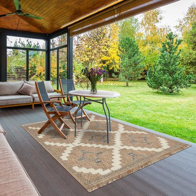 Tapis extérieur tissé kilim rectangle ZEPHYR 2 UN AMOUR DE TAPIS