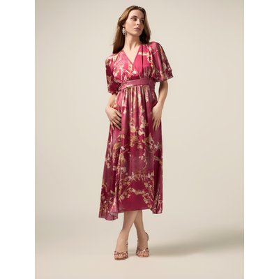 Robe longue réalisée en satin fantaisie OLTRE