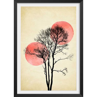 Affiche paysage Lune et soleil d'hiver HEXOA