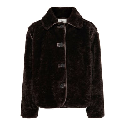 Manteau boutonné en imitation fourrure JDY