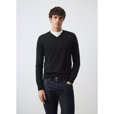 Pull-over maille 100 % laine col montant MANGO MAN