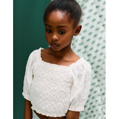 Top avec Broderie Anglaise et Manches Bouffantes ZIPPY