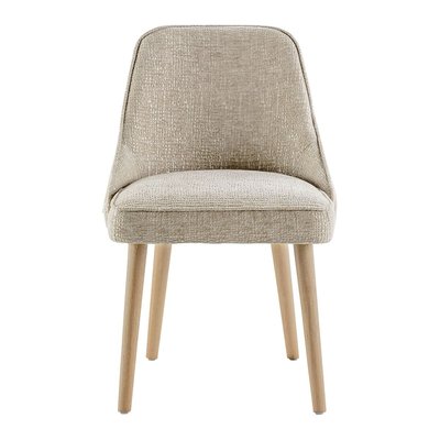 Chaise MARCUS en tissu jacquard de velours BLANC D’IVOIRE