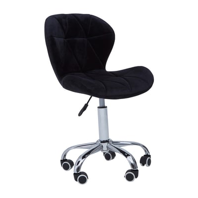 Velvet Quilted Office Chair with Chrome Base SO'HOME