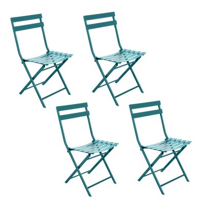 Lot de 4 chaises de jardin pliables en métal Greensboro HESPERIDE