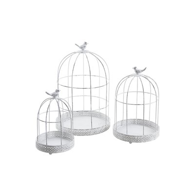 Set de 3 cages décoratives en métal antique blanc AUBRY GASPARD