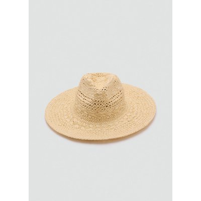 Chapeau en fibre naturelle avec détails ajourés MANGO