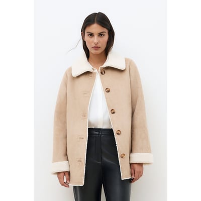 Manteau droit suédine GIVRE CAROLL