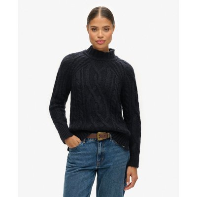 Pull en maille torsadée à col montant SUPERDRY