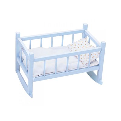 Lit Bercelonnette Poupée 40 Cm Bleu PETITCOLLIN