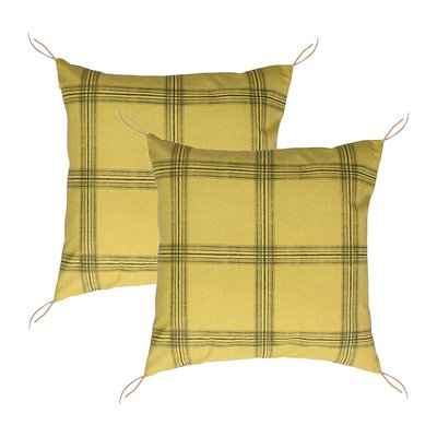 Lot de 2 housses de coussin coton MADRAS FEBRONIE