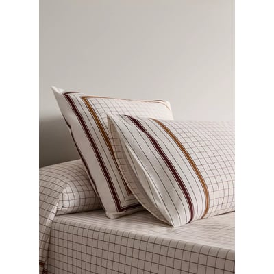 Deux taies d'oreiller en coton 200 fils, à carreaux, 50 x 75 cm MANGO HOME