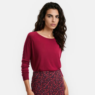 Pull col rond en maille fine, manches longues LA REDOUTE COLLECTIONS