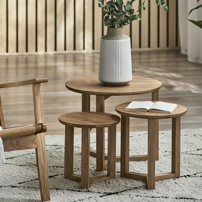 Nyra Oak Nest Of Tables (Set of 3) SO'HOME