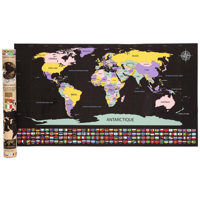 Poster à gratter  Carte du monde JARDINDECO