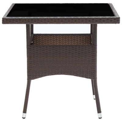 Table d'extérieur en rotin et verre HOME MAISON