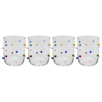 Lot de 4 verres à eau, PARTY DOTS KARE DESIGN