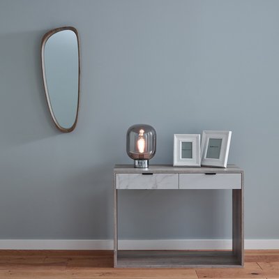 90cm Natural Wood Teardrop Shaped Mirror SO'HOME