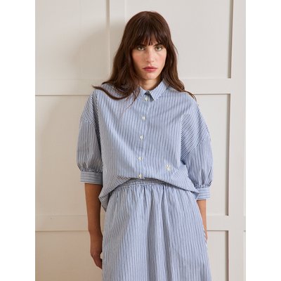 Chemise manches 3/4 ballon coton rayé CYRILLUS