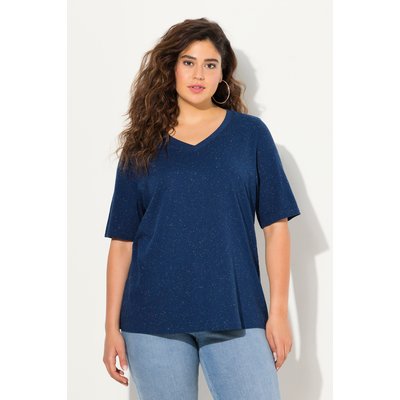 T-shirt à picots, col V et manches courtes ULLA POPKEN