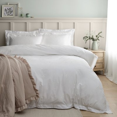 Lottie Floral Embroidery Cotton Duvet Cover Set BIANCA FINE LINENS