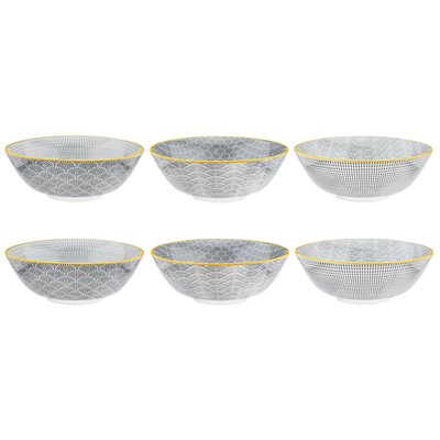 Lot de 6 grands bols en porcelaine, PATTERN BJORN