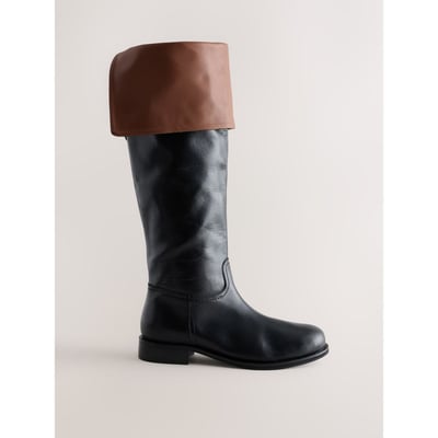 Bottes hauteur genou en cuir à rabat NEXT