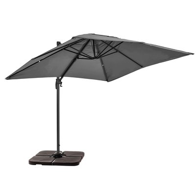 Parasol déporté rotatif 360° et 4 dalles remplissable, AMALYA OVIALA