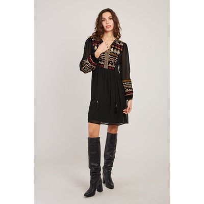 Robe courte brodée manches longues VANILLE DERHY