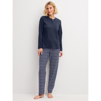 Pyjama long manches longues Coton MIDNIGHT HEARTS CALIDA