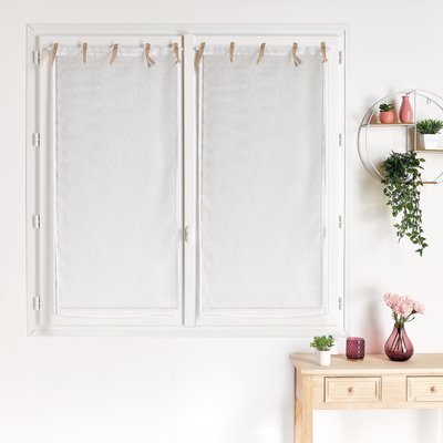 Paire voilages avec ruban en jute HOME MAISON