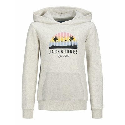 Sweat à capuche imprimé devant en molleton JACK & JONES JUNIOR