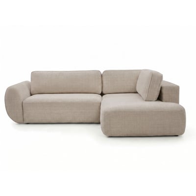 Canapé d'angle convertible 4 places en tissu texturé, DENISE BOBOCHIC