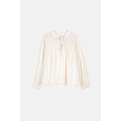 Geborduurde blouse met ronde hals en lange mouwen NICOLETTA LOUISE MISHA