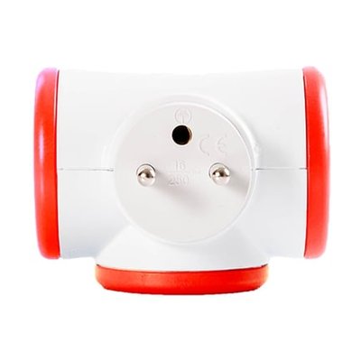 Multiprise Triplite Rotative 3 X 16a Rouge WATT & CO