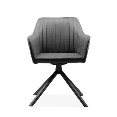 Lot de 2 Chaises Anthracites et Pieds Noirs L60 cm - Ray CALICOSY