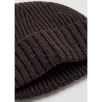 Bonnet en mélange de laine côtelée MANGO MAN