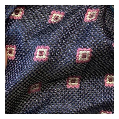 Cravate en soie à motif carreaux et fleurs DRAEGER PARIS