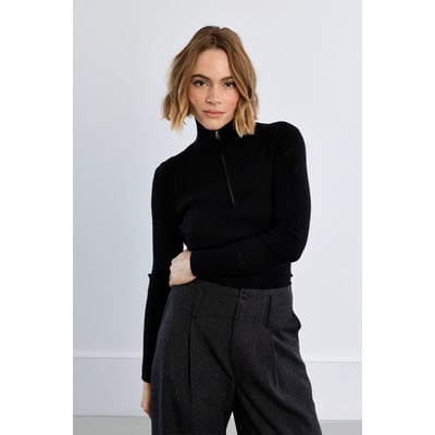 Pull côtelé sporty, col zippé LILI SIDONIO