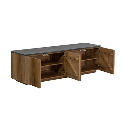 Meuble TV en bois de manguier et marbre  BETTY MADE IN MEUBLES 