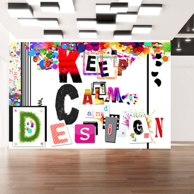 Papier peint intissé panoramique Textes Keep Calm and Design EDEN
