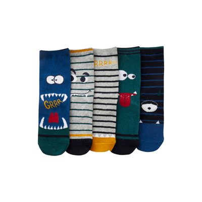 Lot de 5 paires de chaussettes "monstres" VERTBAUDET